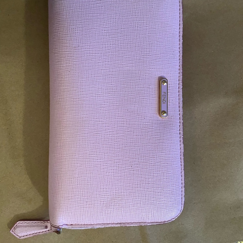 Fendi zip around wallet light purple